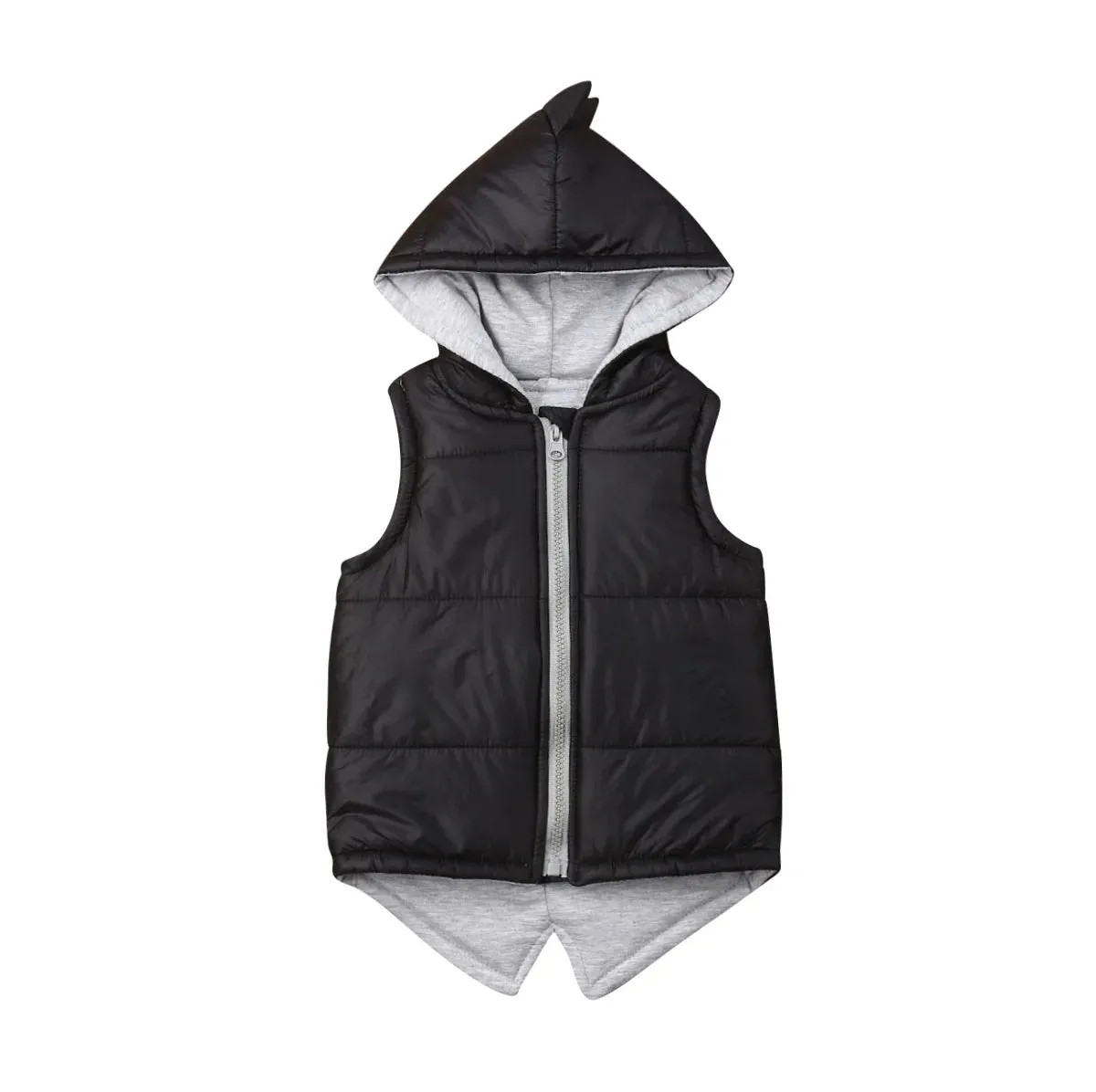 Baby kids Clothes Boy Dinosaur Vest Girl Down Hooded Kids Zipper Jacket Waistcoat Coat Winter Thick Warm Outwear