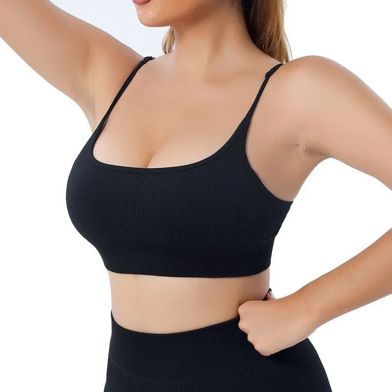 mondmi Ribbed Seamless Long-Sleeve Yoga Set for Women, featuring a Yoga Tank Top and Integrated Yoga Pants, Fitness Leggings B02