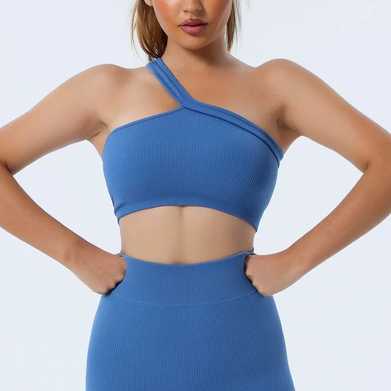 mondmi Ribbed Seamless Long-Sleeve Yoga Set for Women, featuring a Yoga Tank Top and Integrated Yoga Pants, Fitness Leggings B02