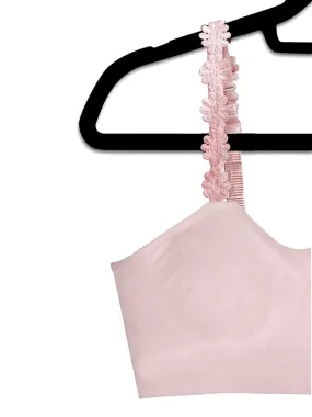 Pale Pink Basic Bra Pale Pink Flower Strap