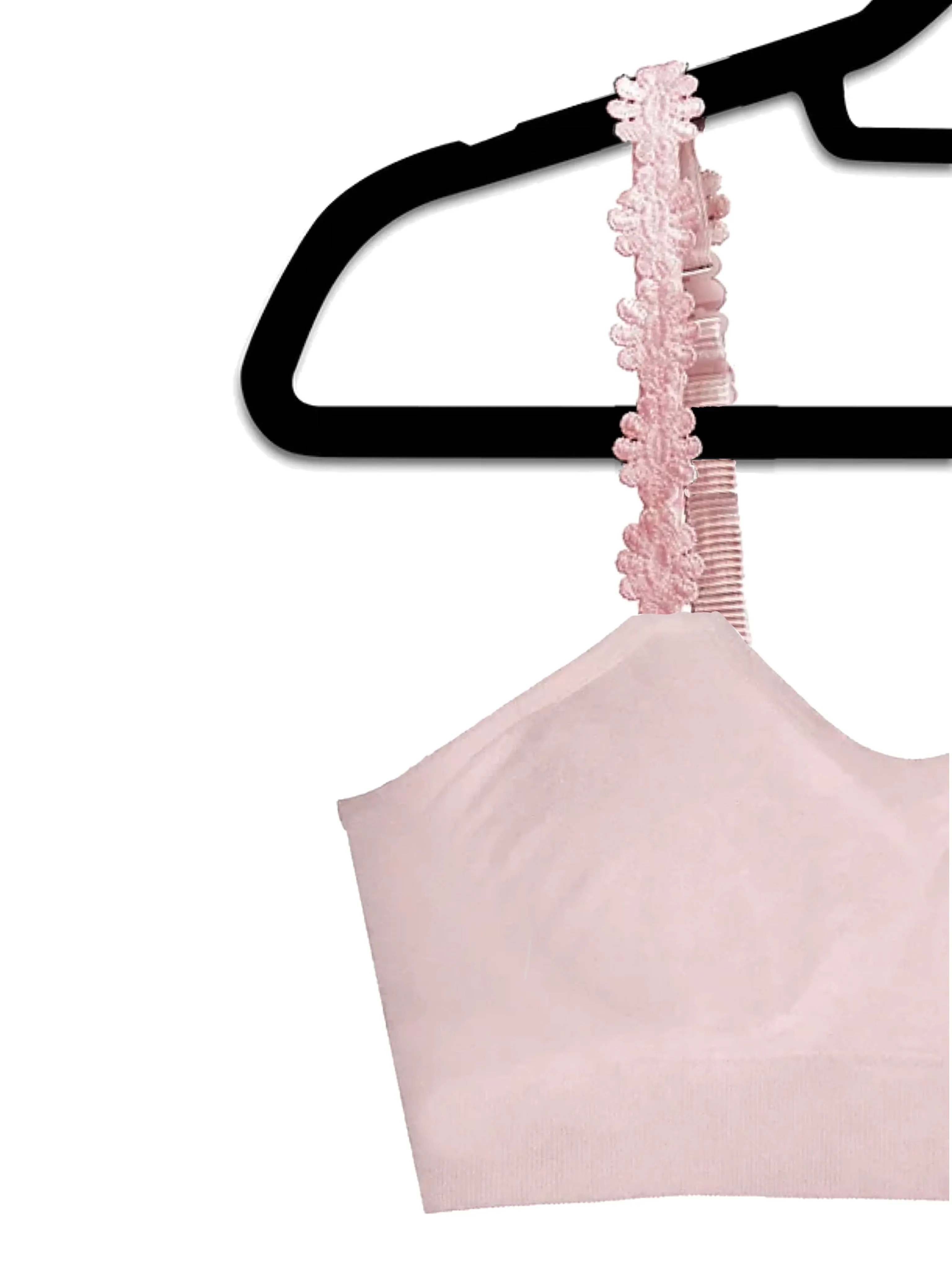 Pale Pink Basic Bra Pale Pink Flower Strap