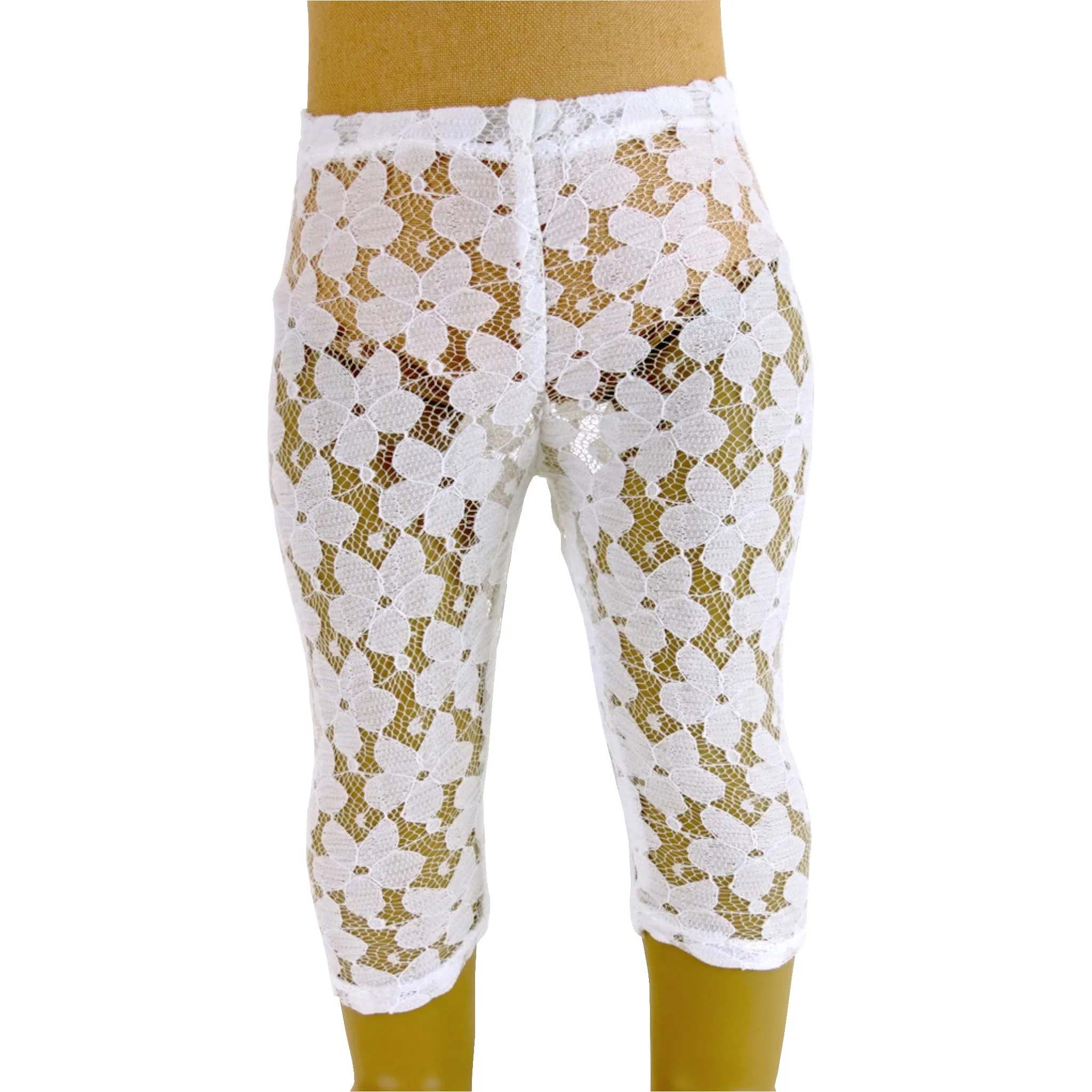 White Lace Leggings for 18-inch dolls
